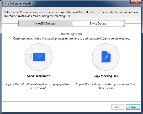 To invite people not in your business group, select Invite Others at the top. Then follow instructions in the Invite Others panel: Figure 8.