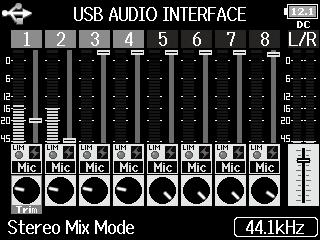 Audio interface settings The following settings can be made when using the Setting loop back (Stereo Mix only) This function allows the playback sound from the computer or ios device and the inputs