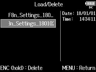 Other functions Backing up and loading settings settings (Backup/Load Settings) Settings) Backing up and loading settings settings (Backup/Load Settings) Settings) (continued) (continued) Loading You