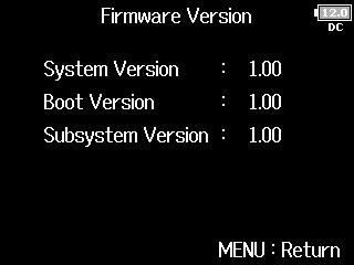 Other functions Checking the firmware version (Firmware Version) Checking the firmware version (Firmware
