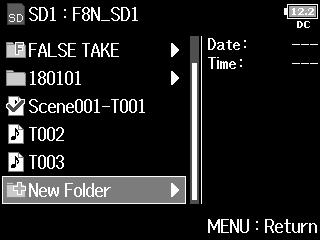 Take and folder operations Take and folder operations (FINDER) Take and folder operations (FINDER) (continued) When the cursor is on a take, you can press selected take. You can also use, and.