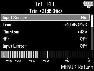 Monitoring the input signals of specific tracks (PFL/SOLO) F8n Multi Track Field Recorder You can monitor the input signals of specified tracks.