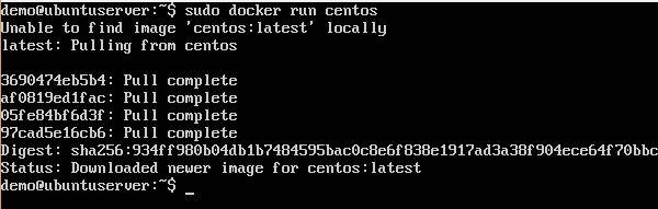 Docker run Running of containers is