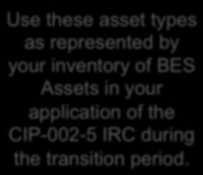 CIP-002-5 IRC during the