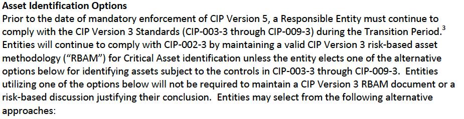 CIP v5 Transition Guidance Cyber Security Standards Transition Guidance (NERC, 2013 Sept 5, p.
