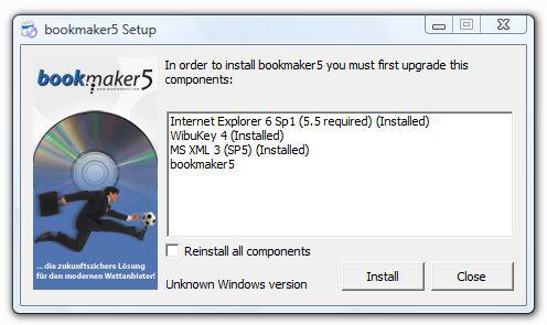 QUICKSTART MANUAL 1.2 Install bookmaker5 on your PC: 01.