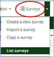 switch to another survey, you can do so by