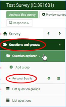 4. You have successfully created a question group; you will be brought back to your survey s home page.