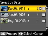 6. Select any date shown and press the right arrow button, then press the OK button. 7.