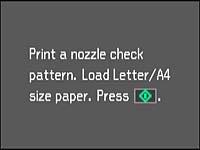 6. Select Nozzle Check and press the OK button. You see this screen: 7. Press the Start button.