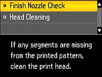 Do the following, depending on the results of the product check: If the page prints and the nozzle