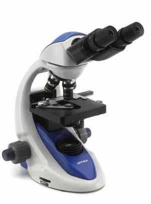 It is easy to carry the microscope thanks to the large opening behind the revolving nosepiece, to be used as a handle.