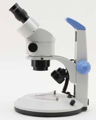 Working distance 80mm. LAB Series - Technical specifications LAB 20: continuous zoom 0,7x...4,5x. (6,43:1 zoom factor). Working distance: 85 mm. Stand Fixed arm type with focusing mechanism.