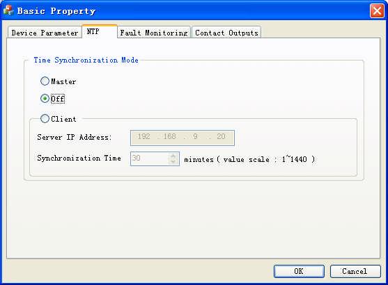 Click the NTP tab in the Basic Property settings window, as shown in Figure 7. The NTP settings page is displayed, as shown in Figure 8.