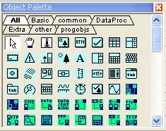 20 OptoTerminal Qlarity Foundry User s Manual 3.12 Object Palette The Object Palette contains a tab for each library in the workspace, as well as an All tab and an Other tab.