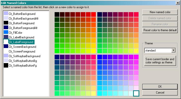 Rather than manually selecting a color from a palette for each property of an object, you can assign one named color to one or more properties of an object and to any number of objects in the