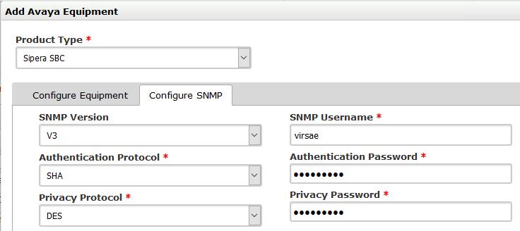 In the Configure SNMP tab, select the SNMP Version as V3 from the