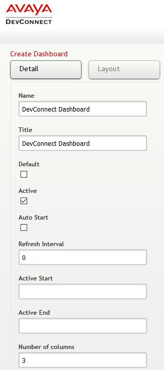In the Create Dashboard window, type a descriptive name for Name and Title