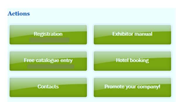 Select Registration button in your Exhibitor Zone page Website Sections In addition to registration, there are several tabs in the exhibitor registration website that provide additional information