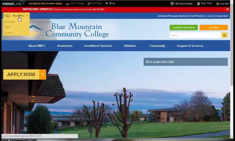 Blue Mountain Community College Overview View the