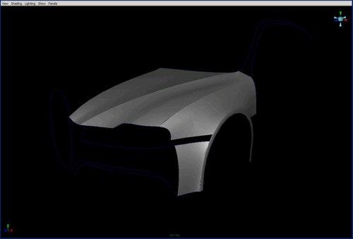 7. We start modeling the front fender with curves.