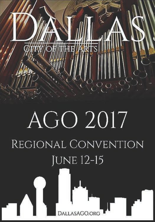 2 ATTENTION 2019 Regional Convention Coordinators 2019 Regional Convention Publicity Coordinators AGO Regional Councillors DEADLINE: MARCH 15, 2018 The first ads for the 2019 Regional Conventions