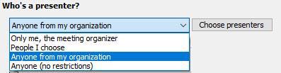 Instead select the radio button for generating A new meeting space.
