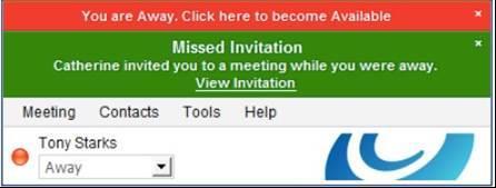 If the remote user clicks on the link, the recent meetings window will appear so the user can join the meeting once available Reject Meeting Invite Messages Learn about rejecting a Meeting Invite and