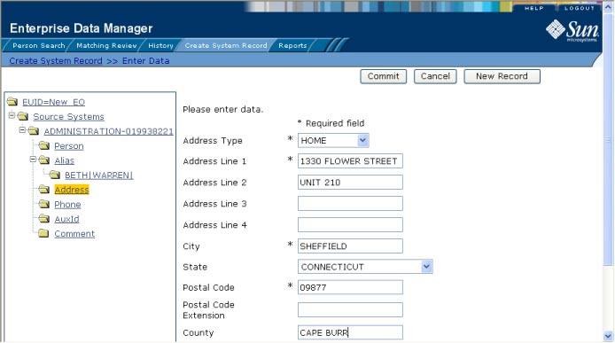 Adding a Patient Profile on the Patient EDM Step 5: Specify Address Information When you add a new patient to the master index application, you can specify information about the various addresses