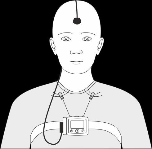 Place a snap-on electrode on the middle of the patient s forehead.