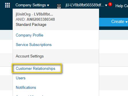 Select the option Customer Settings in the top right corner and then click the Customer Relationships link.