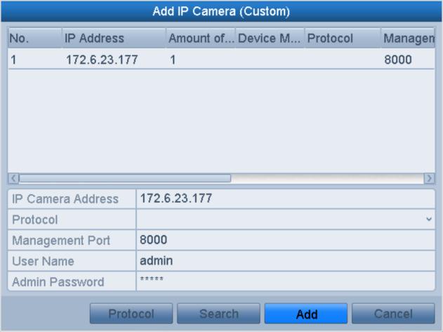 Icon Explanation Icon Explanation Upgrade the IP camera. 4. To add other IP cameras: 1) Click the Custom Adding button to pop up the Add IP Camera (Custom) interface. Figure 2.
