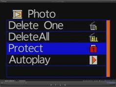 Photo playback settings-protect Notice: When an icon of lock is appear, this specific video data is