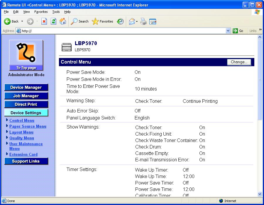 You can specify or operate various printer settings from a computer. The Remote UI allows you to pause or resume jobs, operate the jobs in the boxes, and specify various settings.