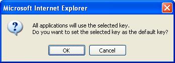NOTE The [Set this key as the Default Key] button is displayed only when the key is not specified as the default key.