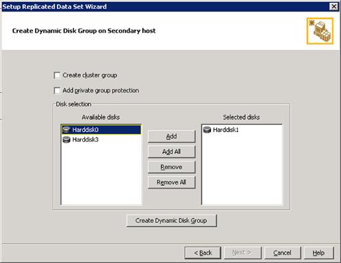 Administering VVR Modifying the configuration 167 setup wizard enables you to create the required disk group and the volumes manually.