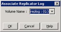 Administering VVR Administering replication 183 Note: The Associate Replicator Log menu option is available only if the VEA is connected to the host of the selected RVG.