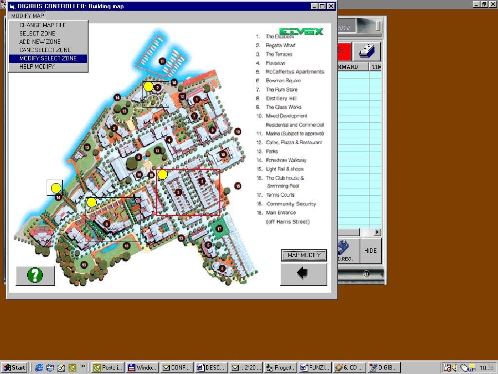 SYSTEM MAP: An interactive system map can be linked to the switchboard to aid the retrieval of information about the installation or the buildings, and to provide the facility to analyse or call back