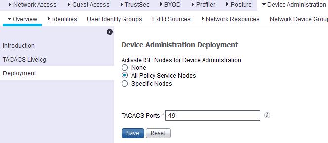 select your ISE node (e.g:ise-1.demo.local), under Activate ISE Nodes for Device Administration.