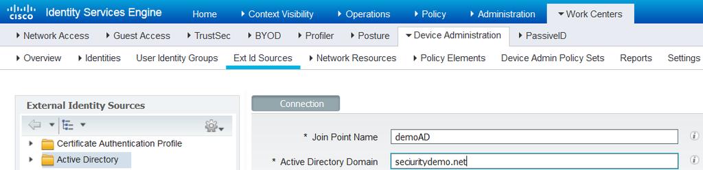 Identity Stores This section defines an Identity Store for the Device Administrators, which can be the ISE Internal Users and any supported External Identity Sources.