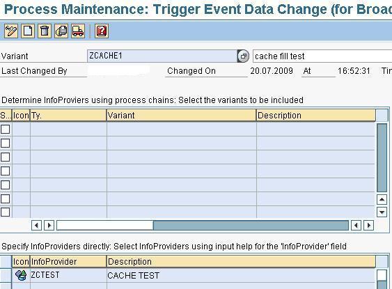 After selecting the Trigger Event Data Change process, navigate to the process maintenance screen by double clicking