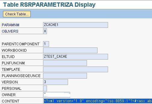 The variants created in query, workbook, web application etc are stored in database table rsrparametriza.