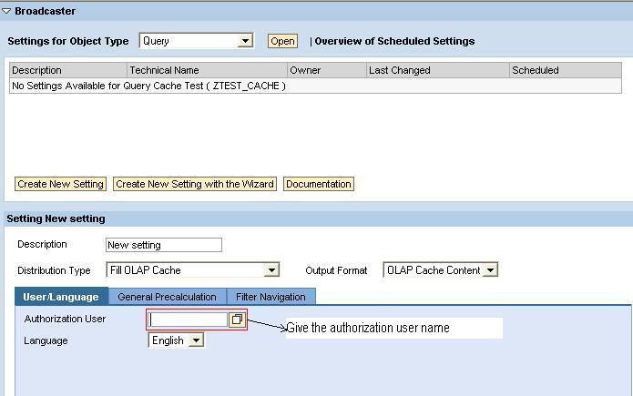 Give the username for background processing having required authorization.