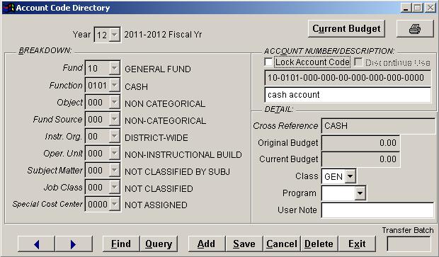 Add all accounts that are necessary for the fund you just added.