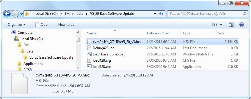 Using a batch file to conduct upgrade 1. Click on this link to download the file V5_20 Base Software Update.