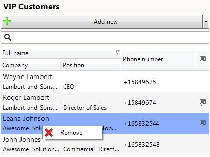 4.7.8 Removing VIP Customer Details To remove VIP customer details, click Remove in the shortcut menu (Fig. 124), then confirm your action.
