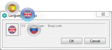 Application Settings To change language and regional settings, click the flag icon.