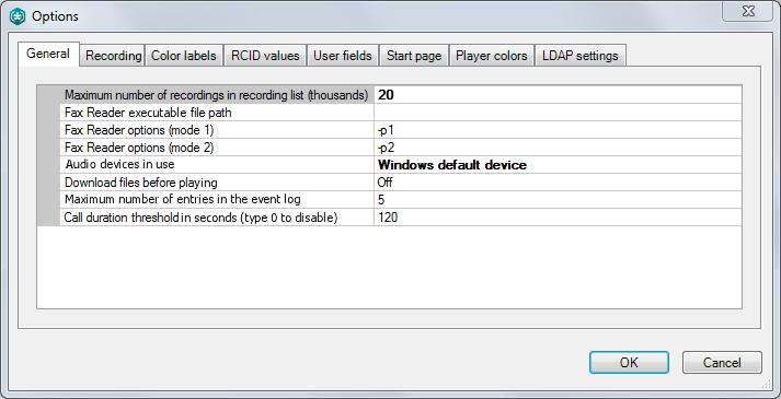 Application Settings 5.3 Basic Settings To configure the basic settings, select Tools > Options menu; the General tab will be active by default (Figure 135).