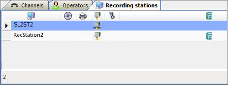 4.1.2 Viewing Recording Station List To view recording station list, go to Recording stations tab located in the Recording area.