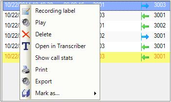 4.5 Working with Recordings 4.5.1 Feature Overview To work with recordings, use recording shortcut menu in the recording list. To open the shortcut menu, right-click a recording shown in the list.